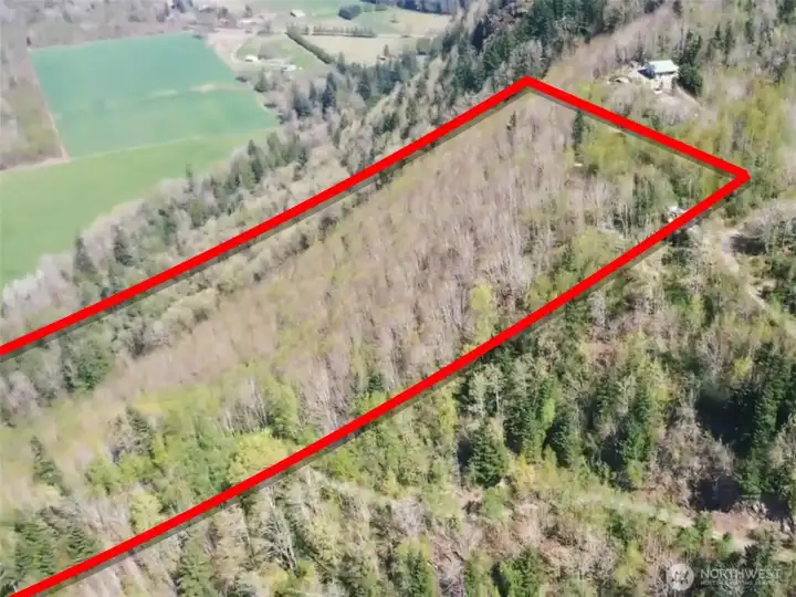 Overhead view with approximate boundaries in red.