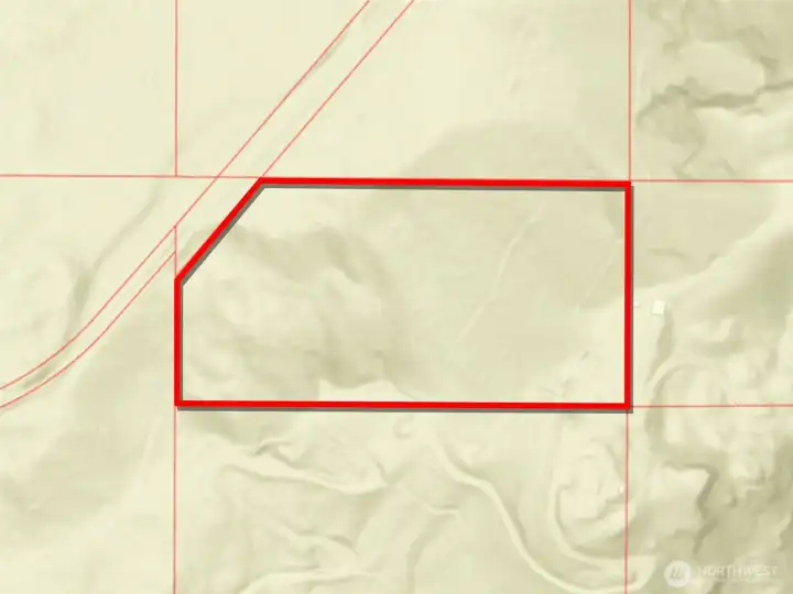 Overhead view with approximate boundaries in red.