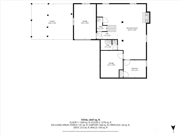 Basement with 3/4 bathroom