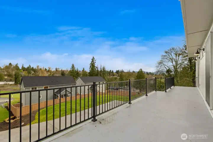 Deck off office and main level kitchen.
