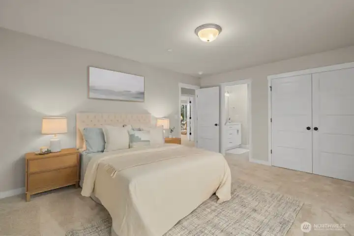 Upper level bedroom shared full bath.