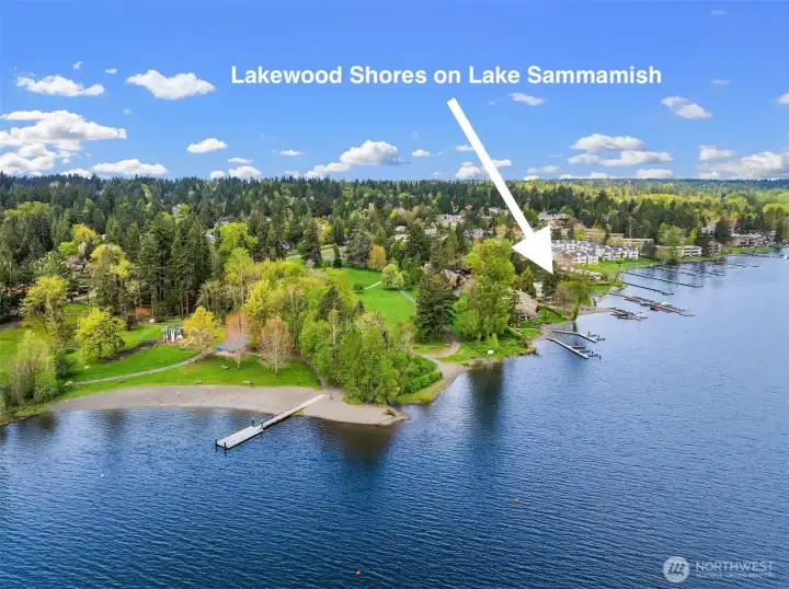 Lakewood Shores on Lake Sammamish with private beach