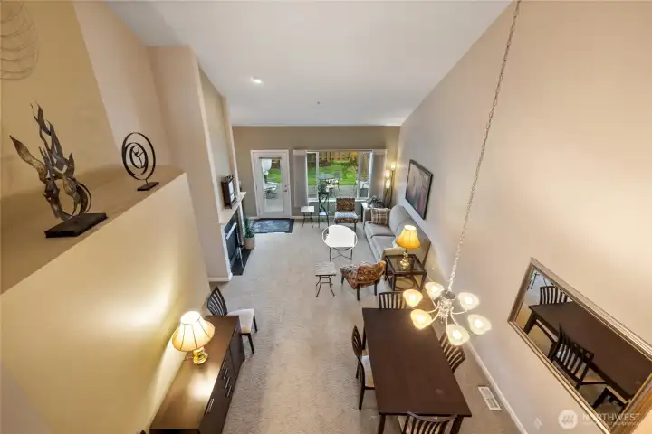 Vaulted ceilings make the home fel open and let light fill the rooms.