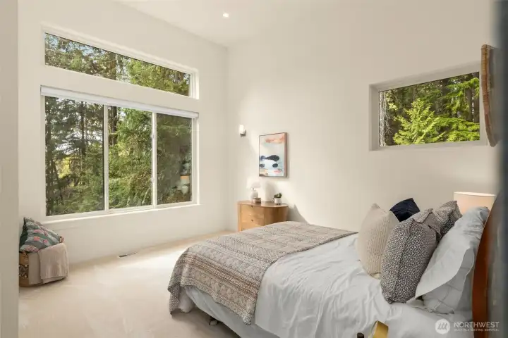 Bedroom 1 with 14' Ceilings