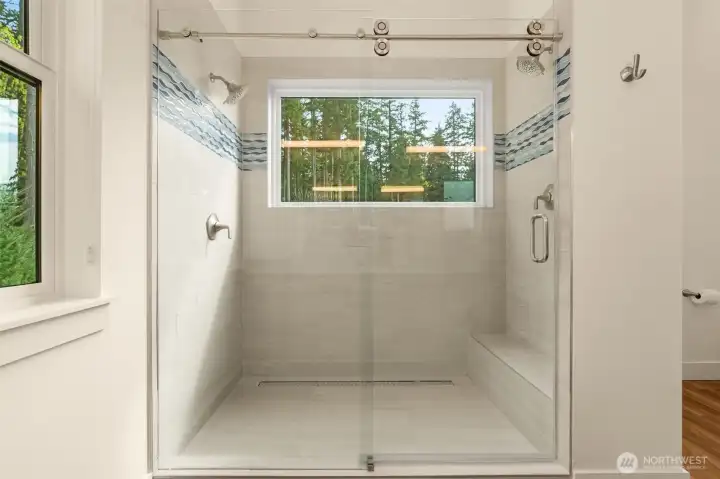 Double shower heads!