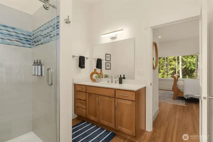 Guest house beautifully tiled shower