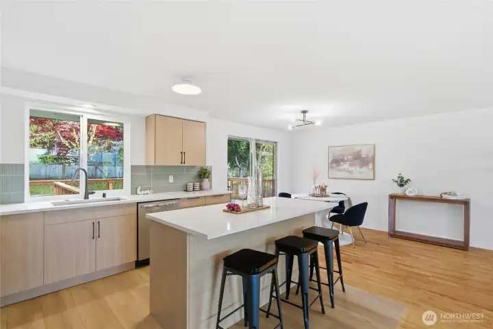 Open Living/Dining/Kitchen