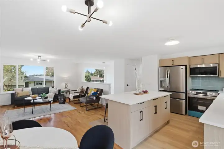 Open Living/Dining/Kitchen