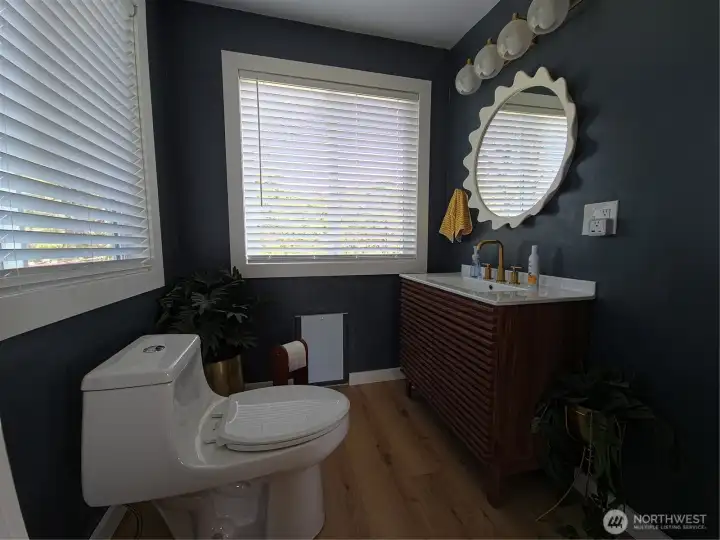 Upstairs powder room