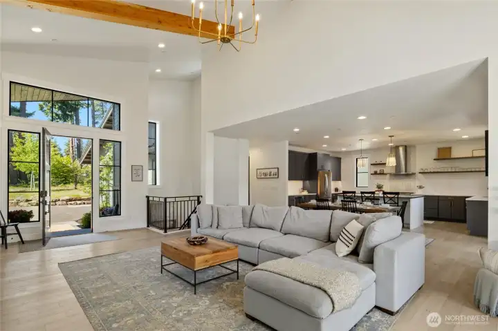 Warm engineered hardwood floors anchor the main living space. Warm engineered hardwood floors anchor the main living space.