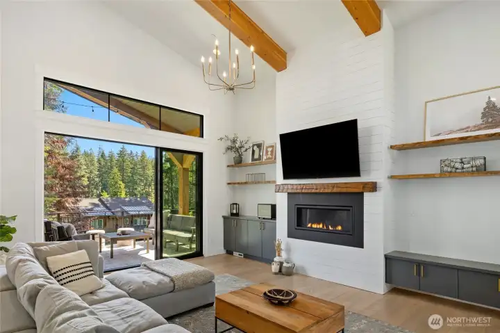 Striking fireplace with built-ins as a refined focal point. Striking fireplace with built-ins as a refined focal point.
