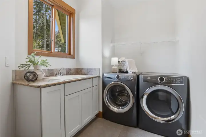 Dedicated laundry room with utility sink