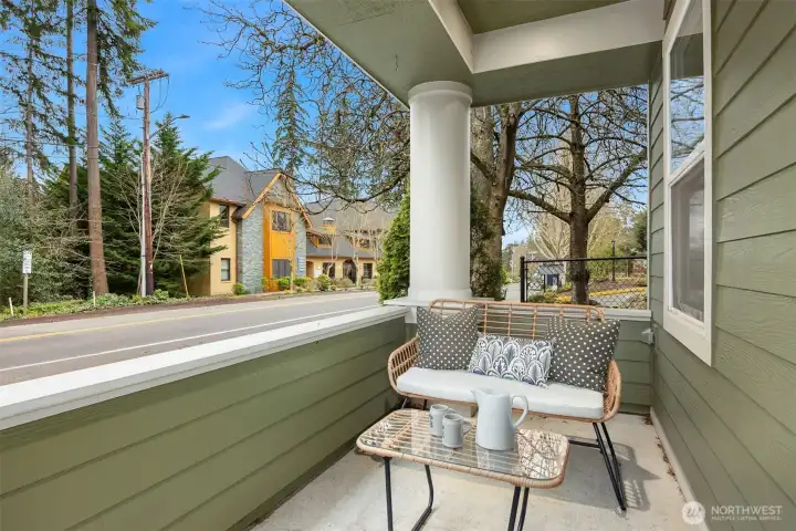 The covered front porch makes an ideal spot to enjoy a cup of coffee or unwind at the end of the day.