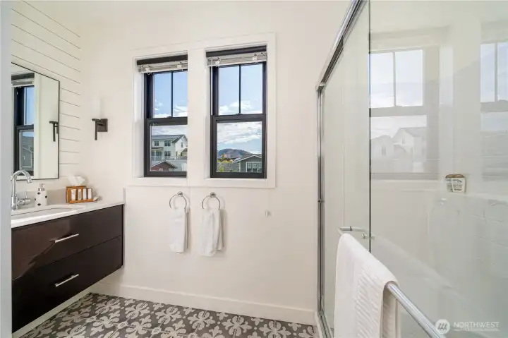 Upper level ensuite bathroom.