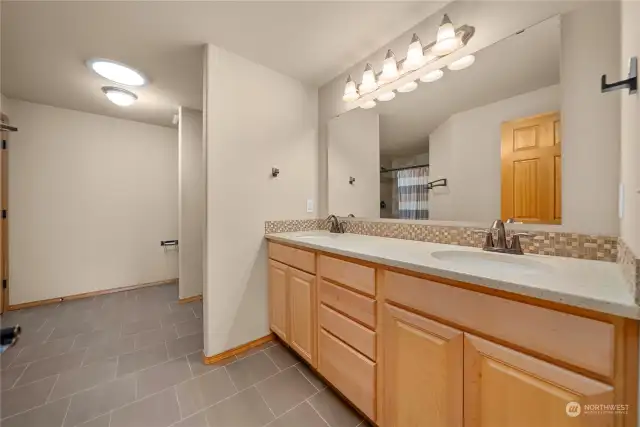 Master bath with double sinks