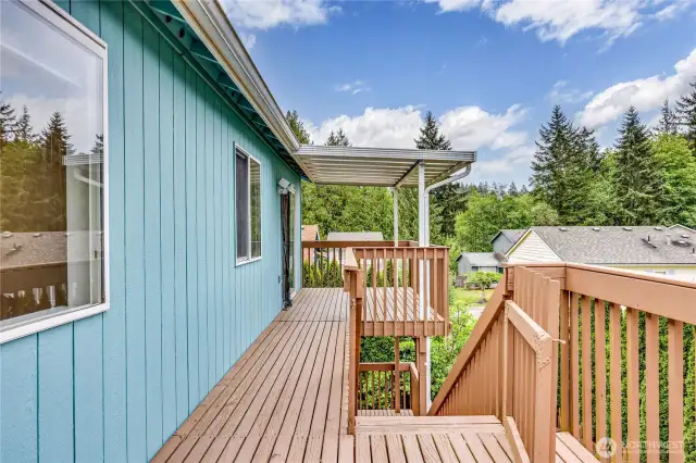 Back deck and stairs to yard.