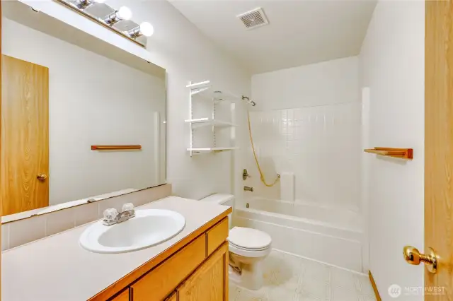Full bath on lower level.
