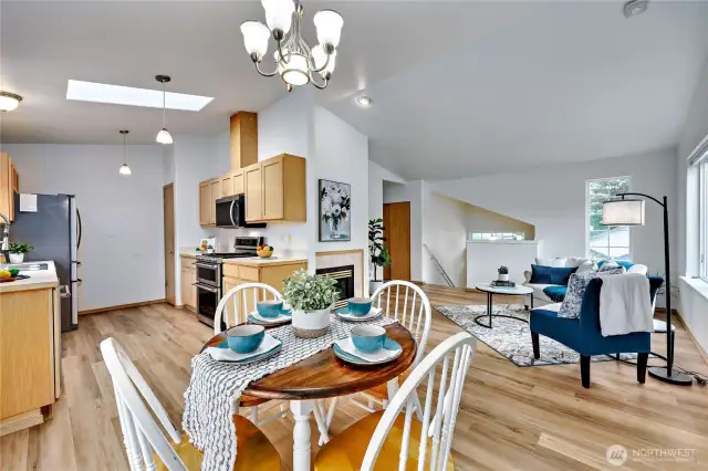 Dining area and kitchen.