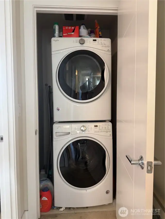 Stack washer and dryer
