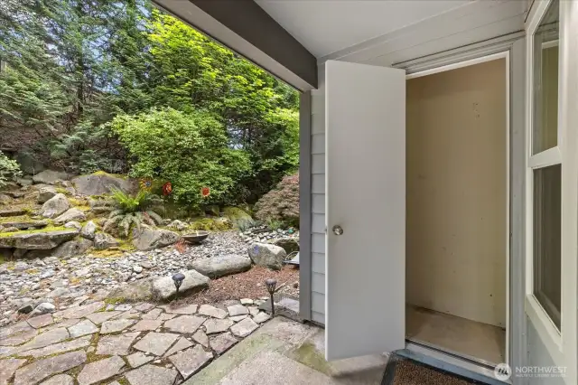 Spacious storage space off the patio.