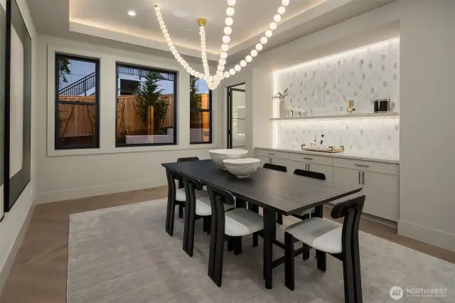 Designated den and dining room