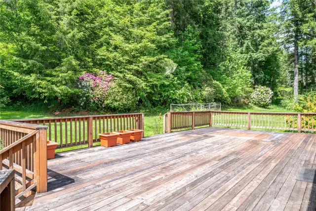 Entertaining deck off of the kitchen