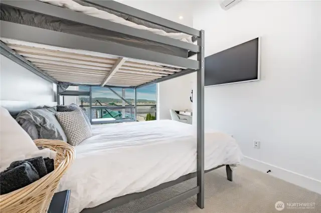 Guest bedroom with office space.