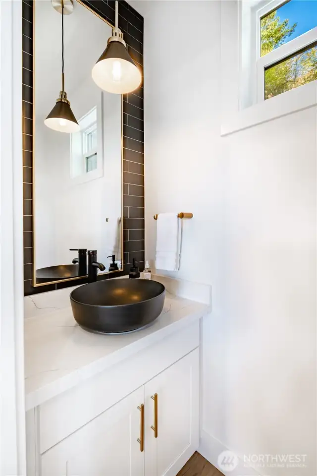 Half bath adjacent to the main living area.