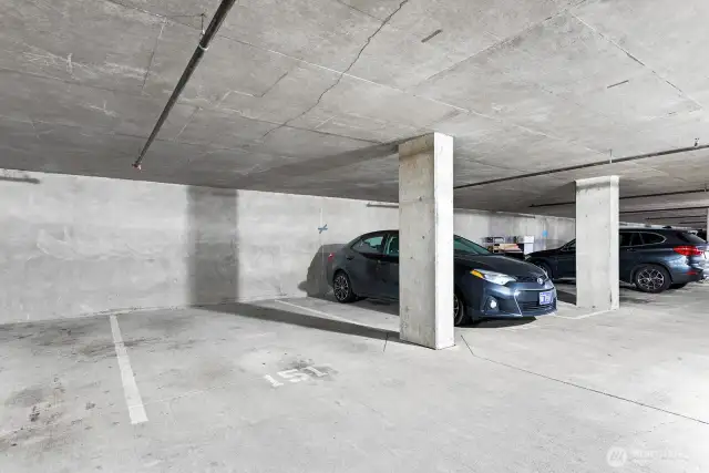Parking (#151 - P4) near the elevator in the secure garage.