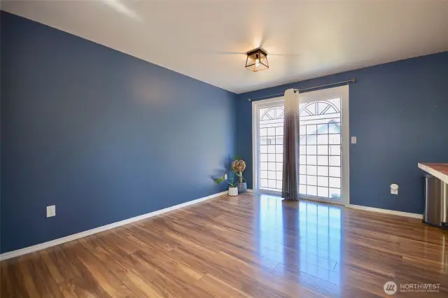 Light and airy dining space off kitchen