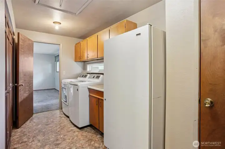 Laundrey Room with Extra Storage and Freezer