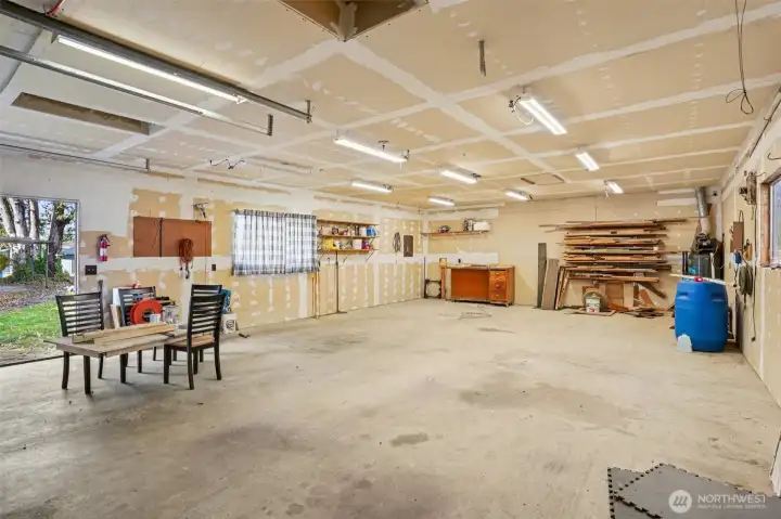 Oversized garage can accommodate numerous projects