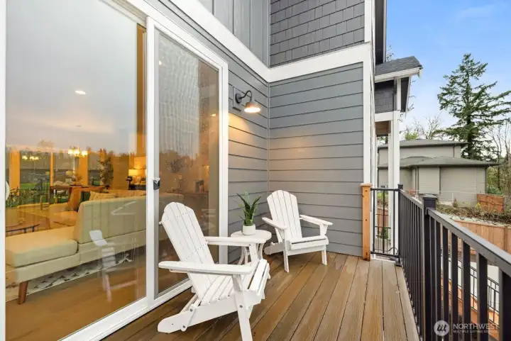 Deck off great room.