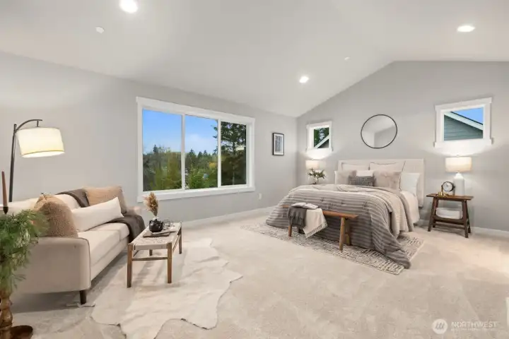 Guest Suite on the upper level with a 5 piece bathroom and generous walk-in closet.