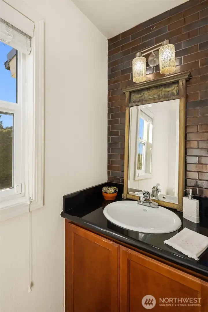 Main floor half bathroom.