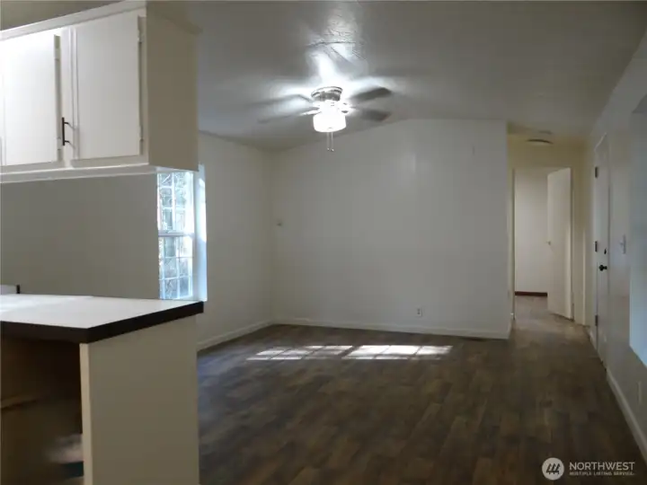 View From Kitchen to Living Rm/Entry 2nd 3rd Bedrooms