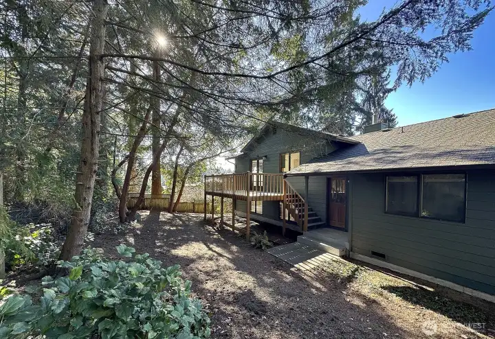 The back yard is level.