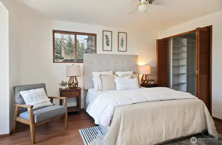 There is a spacious closet with bi-fold doors.