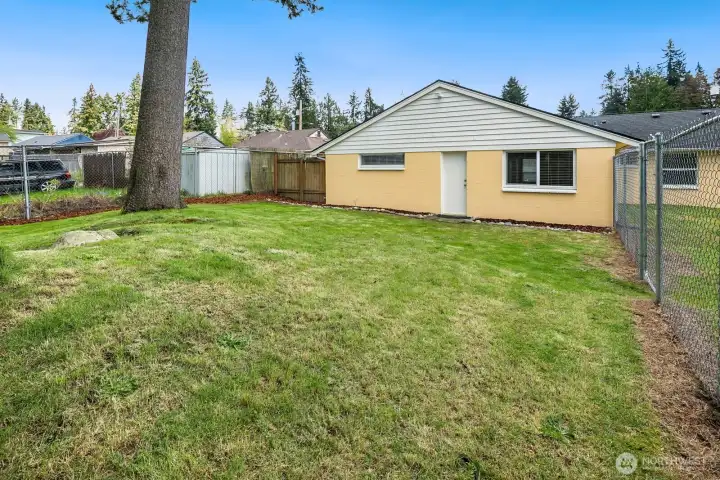 Fully fenced area with access from the home