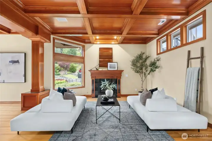 Enjoy cozy times around the fireplace.