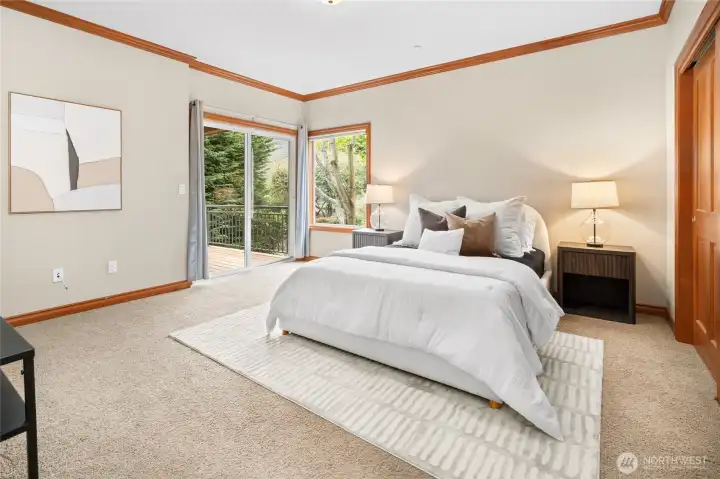 What a guest room!  A morning cuppa on the balcony is the best way to start the day.