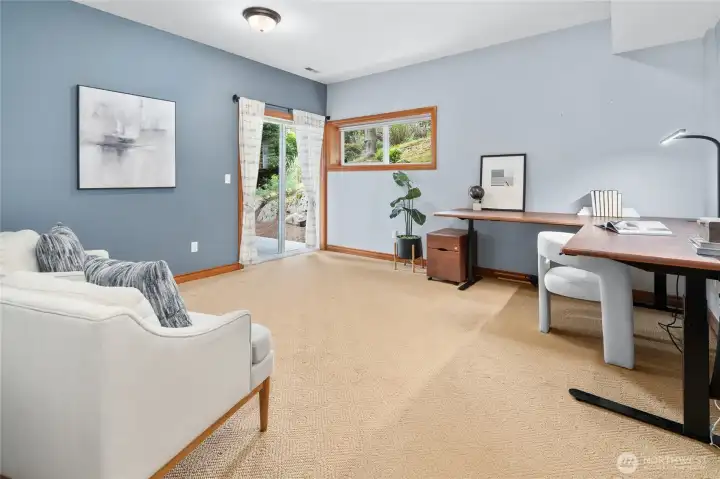 This office/bonus room isn't included in the bedroom count.  The sit stand desk is remarkable.