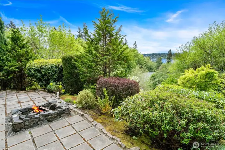 Enjoy the ambience at the firepit - one of many gathering spaces.