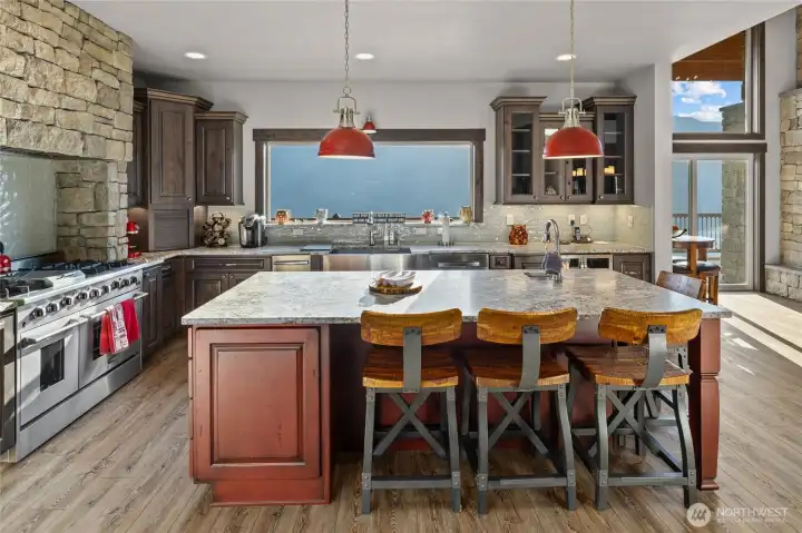 It would be hard to want to leave this kitchen, the views are breathtaking.