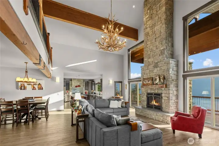 The custom woodwork in this home is exquisite. Take in these stunning beams - luxury radiate from every detail .
