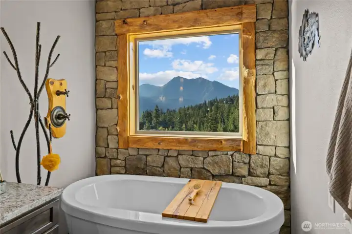 Taking a bath here is a breath of fresh air perched high on top on the Jolly Mountains.