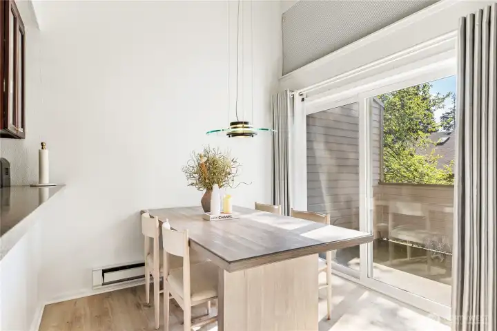 From the dining area you can see your private top floor deck From the dining area you can see your private top floor deck