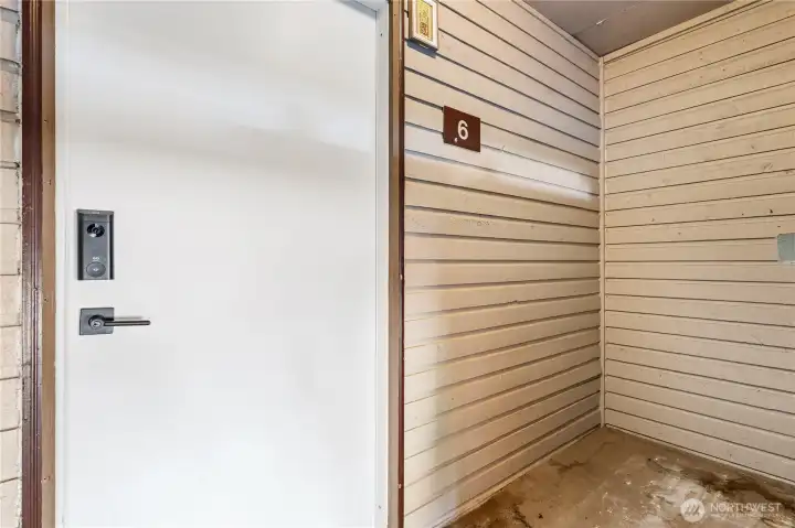 Steel exterior door for that extra nice security. Steel exterior door for that extra nice security.