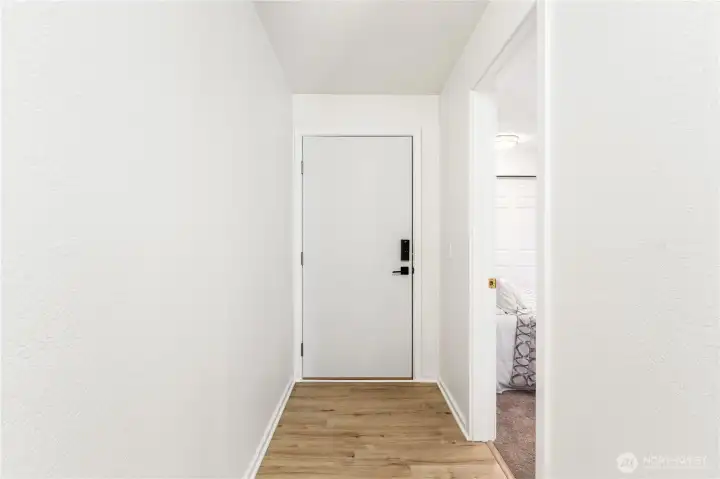 The home comes with Wifi controlled smart lock dead bolt with camera. The home comes with Wifi controlled smart lock dead bolt with camera.