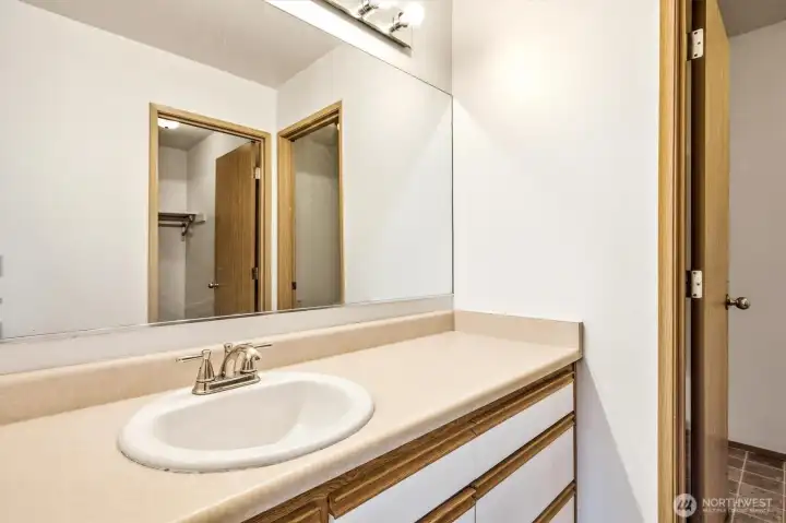 Primary bath area, main floor. Primary bath area, main floor.